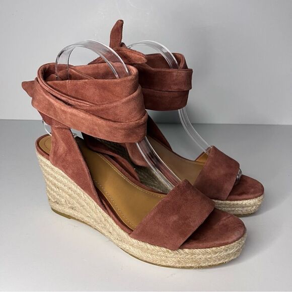 & OTHER STORIES Suede Lace Up Espadrille Wedges size 7 - Picture 5 of 10